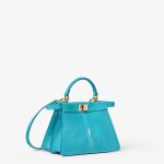 FENDI Peekaboo ISeeU Petite Turquoise stingray leather bag - Image 4